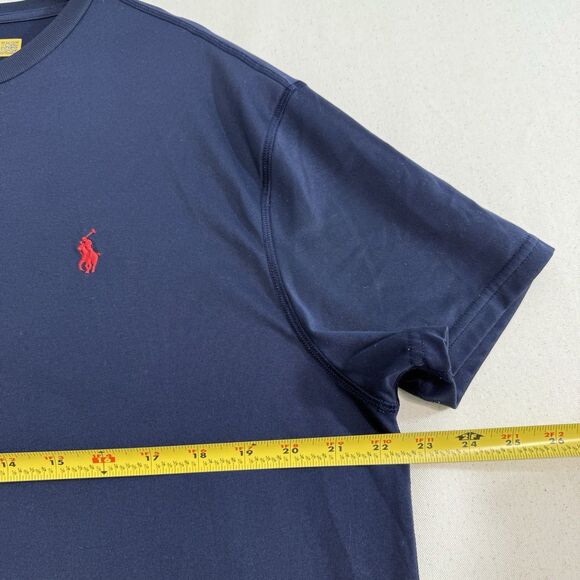 Polo Ralph Lauren Performance T-Shirt Mens Size Large Navy Blue Crew Neck - Picture 5 of 7